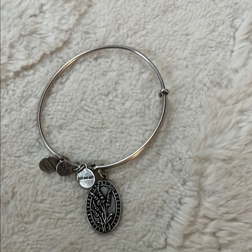 3 for $7 SALE Alex and Ani. Silver Charm Aunt Bangle Bracelet